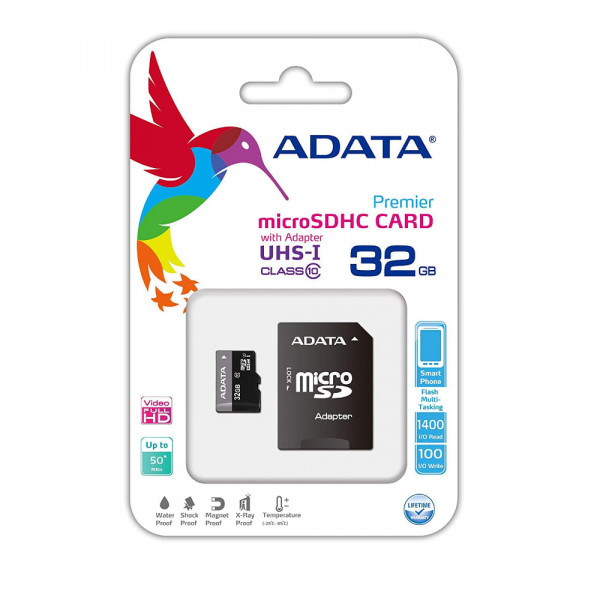 Cartão de Memória 32GB MicroSD c/ Adaptador 